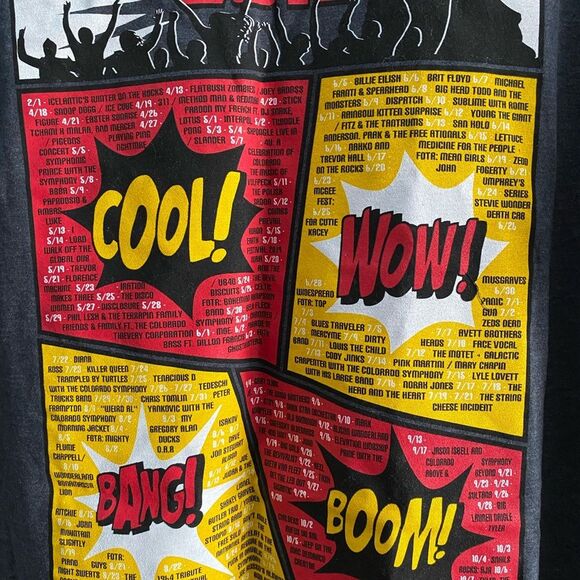 Red Rocks Amphitheatre Superheroes 2019 Concert List Morrison Colorado T-Shirt L - Picture 6 of 6